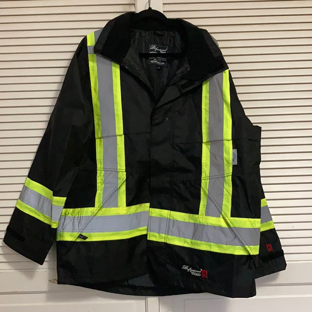 High visibility work black jacket